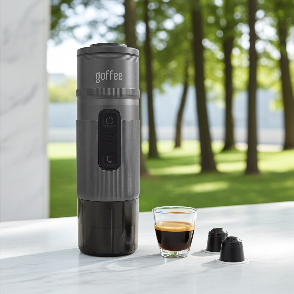 Portable Espresso Machine – Goffee | Battery Powered, 18 Bar, Nespresso Compatible